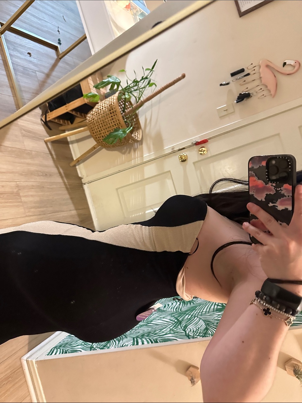 Windsor Black and Cream Strapless Maxi Hourglass Gown - Picture 9 of 12